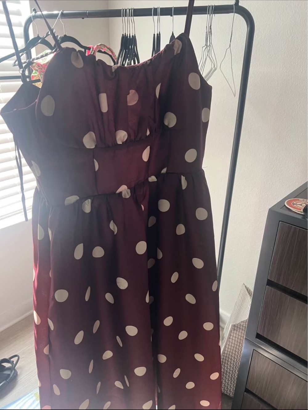 Brown Polka Dot Dress size small - Picture 4 of 6